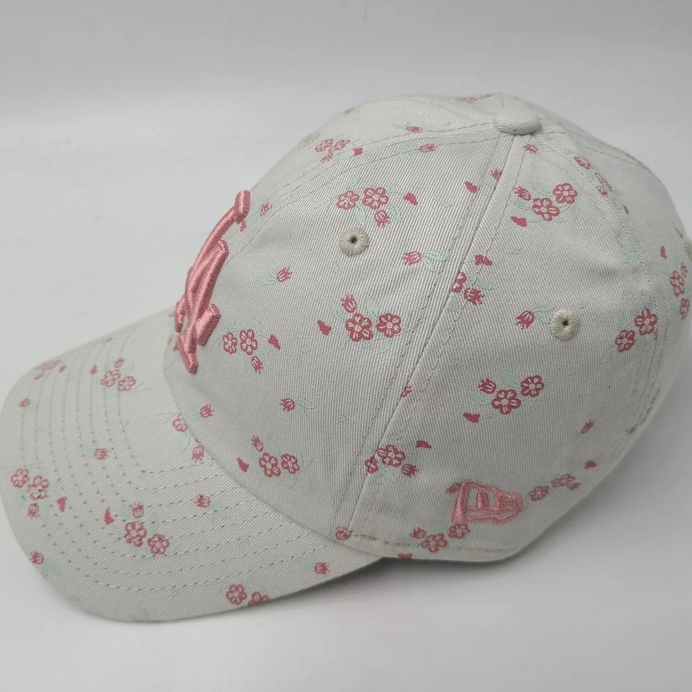 Women Los Angeles Dodgers Hat Strapback New Era Gray Pink Floral All Over Print
